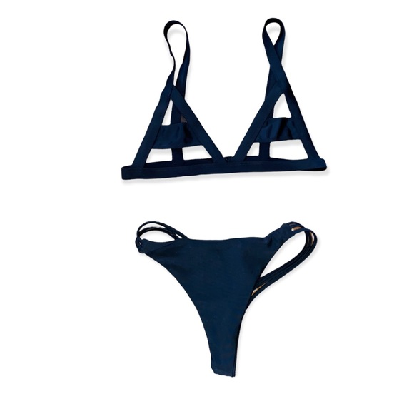 Sexy thong strappy mesh cut out bikini set NWT - Picture 4 of 4